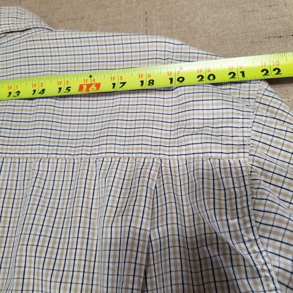 Wrangler Men's Beige Plaid Button Up Shirt Size XL Long Sleeve Cool River Cotton - Picture 10 of 11